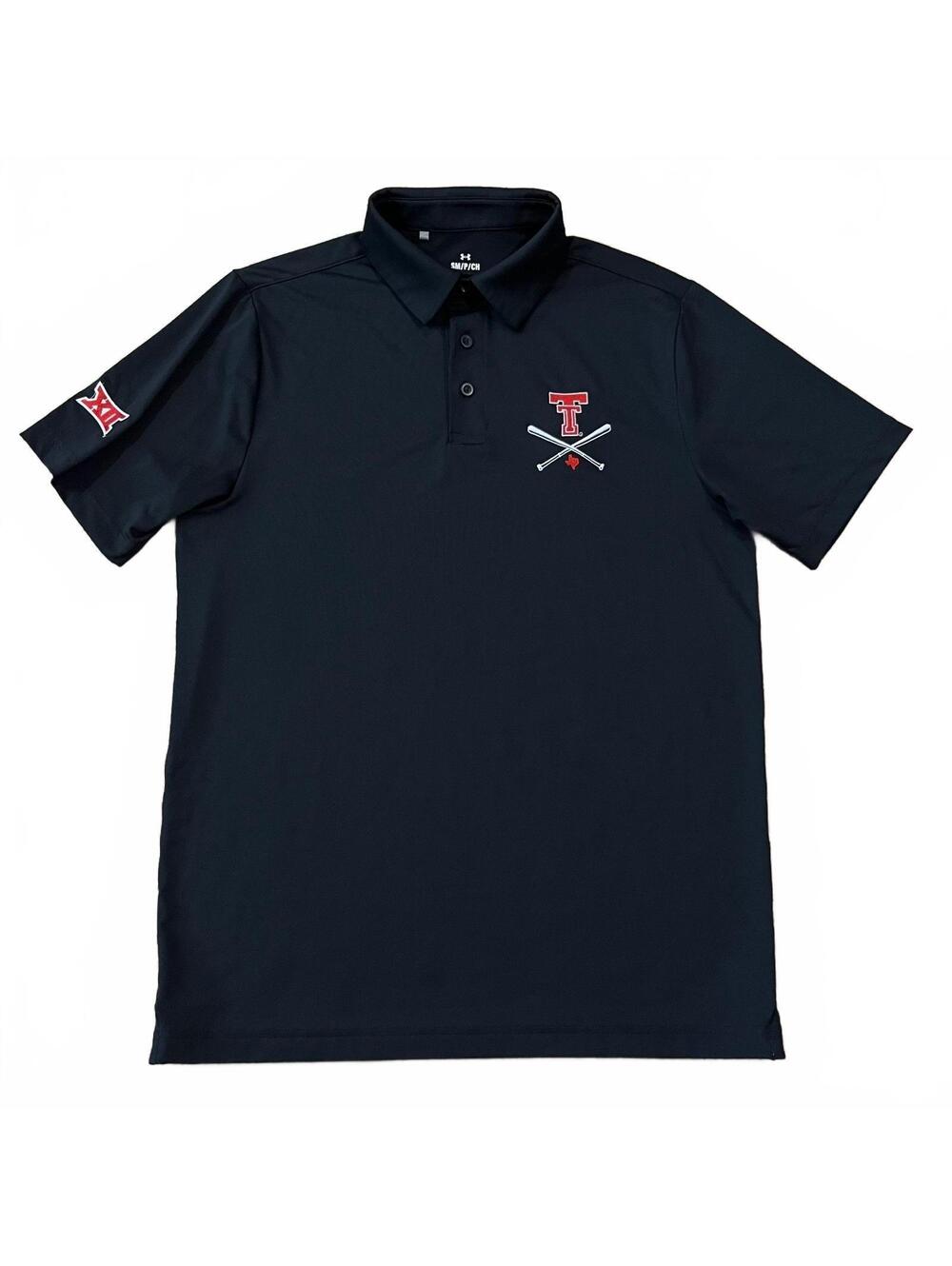 Texas Tech Red Raiders Baseball Under Armour Polo Shirt Black Size Small